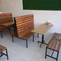 میز و نیمکت رستورانی چوب روسی