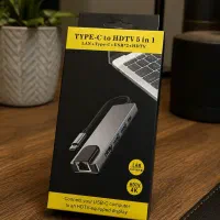 هاب Type-c به 5 پورت ( Lan Usb HDTV Type-c )