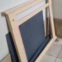 آینه مربع همراه با قاب آینه چوبی