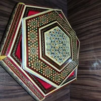 جعبه خاتم‌کاری دست‌ساز شش‌ضلعی