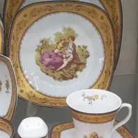 سرویس چینی ۱۲ نفره  شیک  لمونژ پردیس  لیلی ومجنون