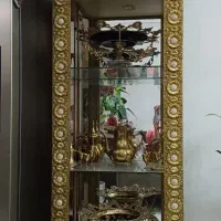 بوفه ، ساعت و میز تلفن برنجی کاملا سالم