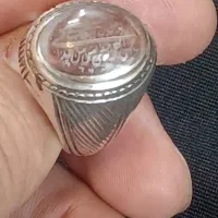 انگشتر عقیق یمنی خطی و در نجف خطی دست ساز