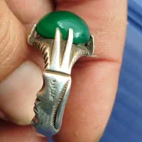 نقره   عیار 95  عقیق سبز  اصل