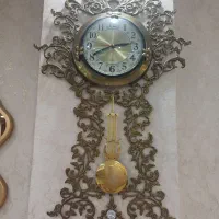 ساعت دیواری برنز و گلدان چینی