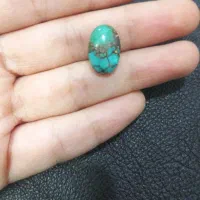 نگین انگشتر سنگ فیروزه شجری نیشاپوری دو رنگ