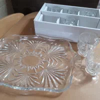 سینی و فنجان کریستال ژاپن.