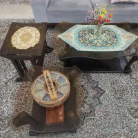 ست کامل میز پذیرایی سه عددی چوبی