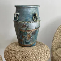 گلدان سفالی پتینه بزرگ
