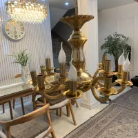 لوستر ۱۵شاخه آب طلا