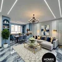 ۶۰متر دوخواب دیزاین پینترستی تراورتن پارکینگ سندی