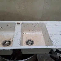 سینگ آشپزخانه 2 قلو سمت چپ طرح گرانیتی