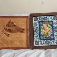دو عدد تابلو نفیس کار دست سایز بزرگ