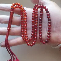 تسبیح سندلوس پرچمی سرخ و نارنجی 101دانه آلمانی