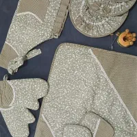 سرویس آشپزخانه با پارچه کتان نخ
