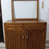 آینه کنسول تمام چوب گردویی