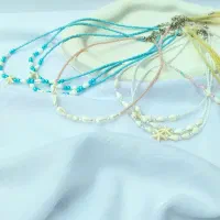 گردنبند تابستونی صدف و ستاره دریایی در رنگ بندی