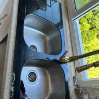 سینک دو لگنه شیشه ای