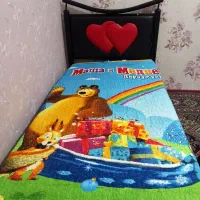 تختخواب یک نفره سالم همراه با تشک و روتختی