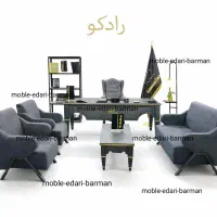 مبلمان اداری پایه فلزی  چرم و پارچه