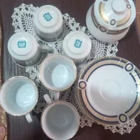 فنجان با نعلبکی و قندان