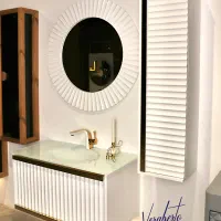 روشویی لوکس سفید طلایی