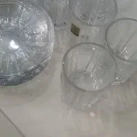 فنجون عینک فرانسه با نعلبکی و لیوان