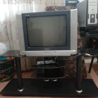 تلوزیون همراه با میز و مبل 7نفره و گل سانسوریا