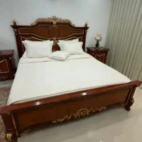 سرویس تخت خواب دو نفره چوب گردو سفارشی درحد نو