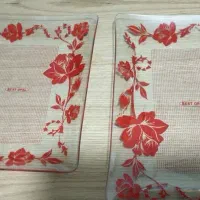 دوعدد دیس شیشه ای گل رز