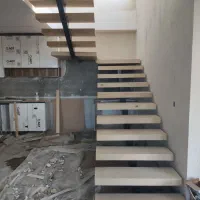 مونتاژ نصب کف پله و نرده چوبی