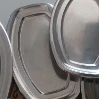سینی استیل قوری سرامیکی بشقاب کرسیتال