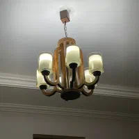 لوستر چوبی و کریستال