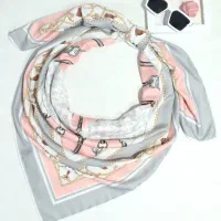 روسری ابریشم تویل صورتی ۷۵۰۰۰۰