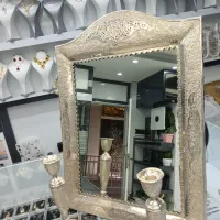 آینه وشمدان نقره نو کار دست
