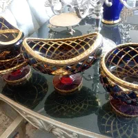 فروش چهارعدد کریستال اصل طلاکوب