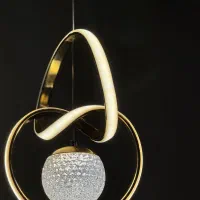 لوستر آویز گوی دار داری ریموت با نور ۴ حالته