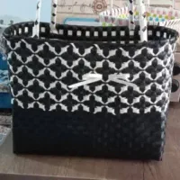 سبد حصیری باتسمه تزئینی