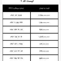 لیست خطوط 0912 نقد و اقساط