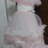 پیراهن مجلسی ژپون دار دخترانه