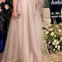 پیراهن مجلسی طوسی و نقره ای