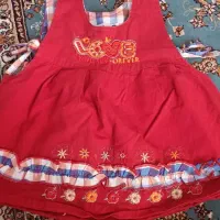 سارافون کتان دخترانه در حد نو