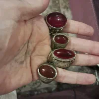 چهارتا انگشتر یاقوت قدیمی مردانه  رکاب دستساز