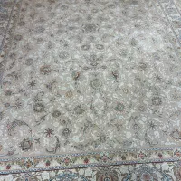 فرش ۹ متری ماشینی ۸ رنگ گل ابریشم برجسنه