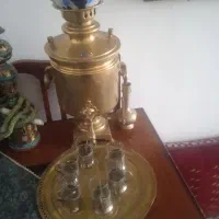 سماور برنجی همراه لوازم