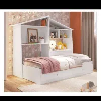 تخت یکنفره متحرک با کتابخانه بزرگ/چکی