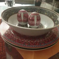 سرویس چینی زرین، میوه خوری، شیرینی خوری،دو نمکدان.