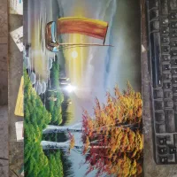 تابلو زیبای منظره نقاشی روی شیشه ویترای