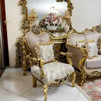 مبلمان استیل ورق طلا بانهارخوری(در حدبسیار آکبند)