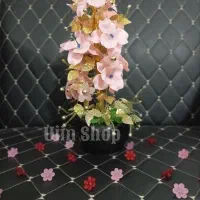 گل کریستالی رز صورتی گلبه ای